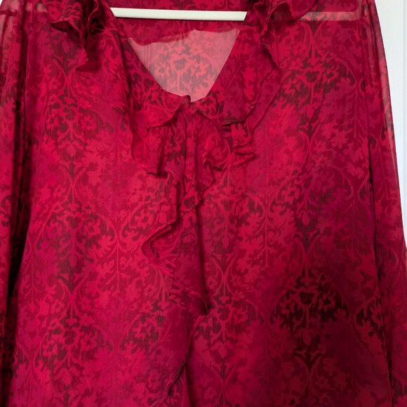 Sheer Chico's Ruffled Blouse - Picture 2 of 6
